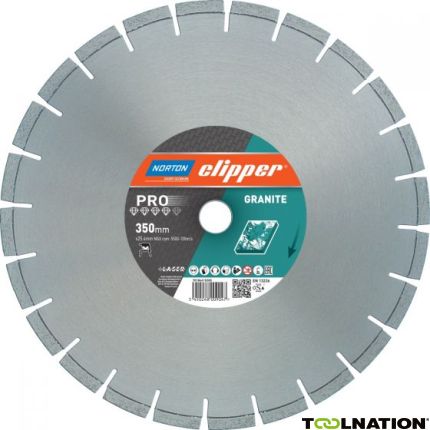 Clipper 70184610384 Pro Granite Diamant zaagblad 300 x 25,4 mm - 1