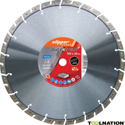 Clipper 70184647789 DUO Extreme PLUS Beton Diamanttrennscheibe 350 x 20 mm - 1