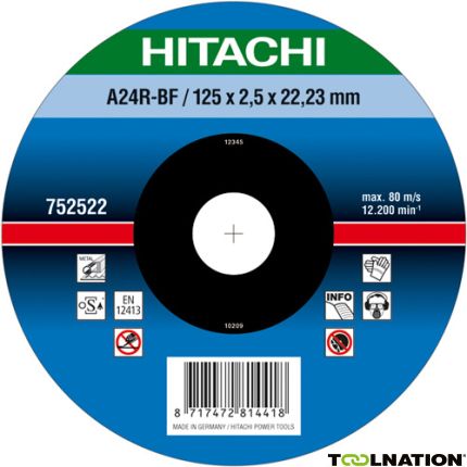 Hitachi Zubehör 752512 A24R Trennscheibe für Metall 125 x 2,5 x 22,23 mm pro 25 Stück - 1