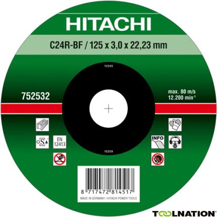 Hitachi Zubehör 752544 C24R Trennscheibe für Stein 180 x 3 x 22,23 mm pro 25 Stück - 1