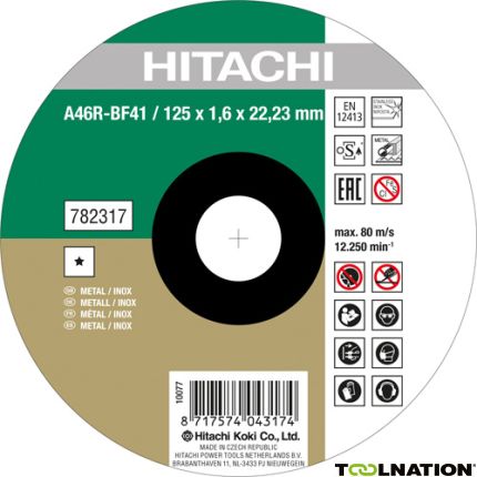 Hitachi Zubehör 782316 A46R-BF41 Trennscheibe für Edelstahl/Metall 115 x 1,6 x 22,23 mm pro 25 Stück - 1