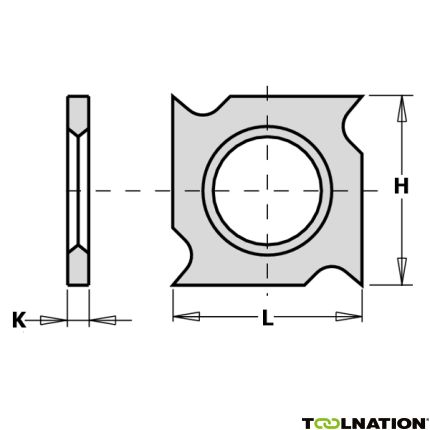 CMT HW Wendemesser 4-seitig (Haken) 18 x 18 x 1,95 mm 10 Stück - 1