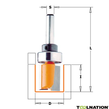 CMT 13 mm Einstechfräser mit Lagerschaft 6 mm - 2