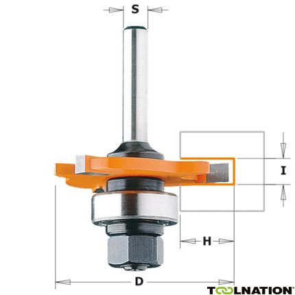 CMT 1,5 mm Scheibenfräser mit Lager + Spindelschaft 6 mm - 2