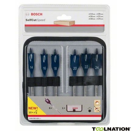 Bosch 2608595424 Speedboren set Self Cut Speed 6-delig 14/16/18/20/22/24 x 152 mm - 1