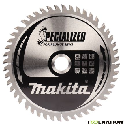 Makita Zubehör B-56708 Spezialisiertes HM-Sägeblatt 165 x 20 x 48T Dicke 1,25mm - 1