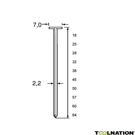 Dutack 5220034 TN22 T-Nägel Verzinkt 18mm 2000 Stück - 1