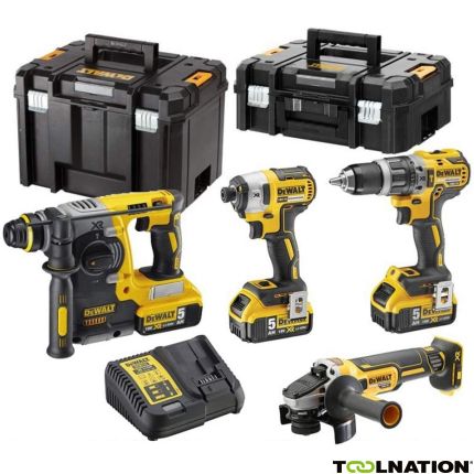 DeWalt DCK422P3T 4-delige Combopack XR 18 Volt 3 x 5,0 Ah Li-Ion in TSTAK + 5 jaar dealer garantie! - 1