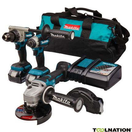 Makita DLX3156TX1 Kombi-Set 18V 5,0Ah Li-Ion - DDF486 Akku-Bohrschrauber + DGA508 Akku-Schärfer + DTD153 Schlagschrauber in Tasche - 1