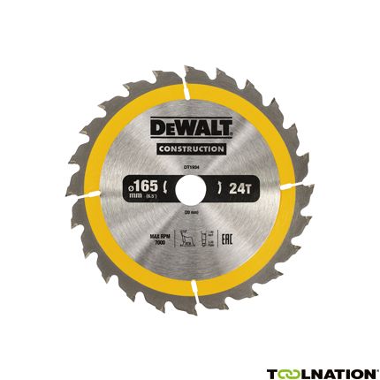 DeWalt DT1934-QZ Cirkelzaagblad 165 x 20 mm 24T ATB 10° - 2