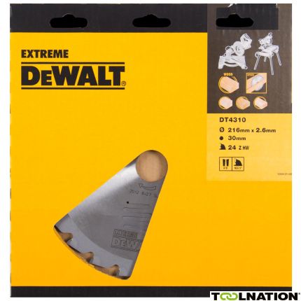 DeWalt DT4310-QZ DT4310 HM zaagblad 216 x 30 x 24T Wisseltand negatief 5Â° - 1