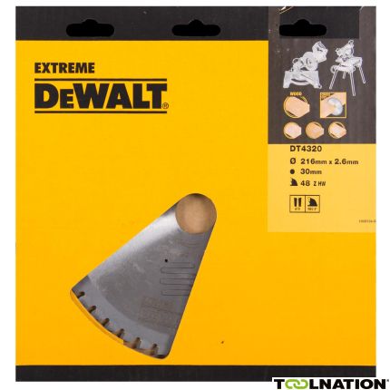 DeWalt Zubehör DT4320-QZ DT4320 HM-Sägeblatt 216 x 30 x 48T Wechselzahn, negativ 5° - 1