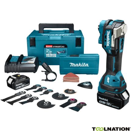 Makita DTM52RTJX2 Multitool Starlock Max 18V 5,0 AH Li-ion + Toebehorenset in Mbox - 1