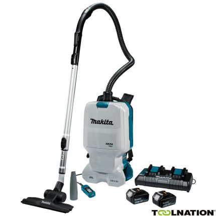 Makita DVC660PT2 Rucksackstaubsauger 2x18V 5,0Ah Li-Ion mit 4-teiligem Staubabsaugset für den Reinigungsmarkt - 1