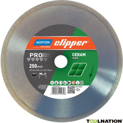 Clipper 70184630184 Pro Ceramic Glass Diamant zaagblad 180 x 25,4 mm - 1