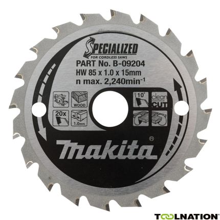 Makita Zubehör B-08894 HM-Sägeblatt Holz 190 x 20 x 24T - 1