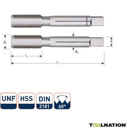 Rotec 3080022 HSS Handgewindeschneidsatz 2-tlg. DIN 2181 UNF 1/2-20 - 1