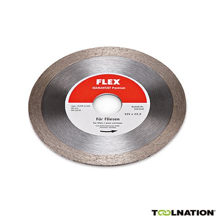 Flex-tools Zubehör 349038 Diamanttrennscheibe 125 x 22,2 mm Premium-Fliesen - 1