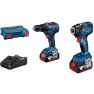 Bosch Tool Kit GSR 18V-55 Akku-Bohrschrauber + GDR 18V-200 Schlagschrauber 18V 4.0AH in L-Boxx 06019J2108 - 1