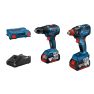 Bosch Blau Kombi-Pack GSR 18V-55 Akku-Bohrmaschine + GDX 18V-200 Akku-Drehteller 18V 4.0AH im L-Case 06019J2207 - 1