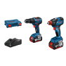 Bosch Blau Kombi-Pack GSB 18V-55 Akku-Bohrmaschine + GDX 18V-200 Akku-Schlagschrauber 18V 4.0AH im L-Case 06019J2208 - 1