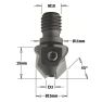 CMT Kegelsenker mit Gewindeanschluss 3 mm, Schaft M10, rechts - 1