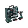 Metabo 602217880 BS 18 Quick set accu boor-/schroefmachine set 18V Li-Ion (2x 2.0Ah accu) + 73 delige accessoire set in koffer - 1