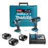 Makita DLX2116TX1 Comboset 14,4V 5,0Ah Li-Ion - DDF470 Accuboor + DTD134 Slagschroever 3 x accu - 1