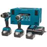 Makita DLX2180TJ1 - DHP484 Akku-Schlagbohrschrauber + DTD153 Akku-Schlagschrauber 18V 3x5.0 Ah Li-Ion - 1