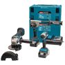 Makita DLX3155TJ Komboset 18V 5.0Ah Li-Ion - DDF486 Akku-Bohrschrauber + DGA504 Akku-Winkelschleifer + DTD153 Schlagschrauber in Makpac - 1