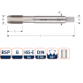 Rotec 341.0125 HSSE 800 M.Gewindebohrer BSP G 1/8-28 - 1