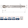 Rotec 341.0375C HSSE 800 M.Gewindebohrer /35° BSP G 3/8-19 - 1