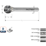Rotec 4330601 HM-Stiftfrees 6 mm model D - 1